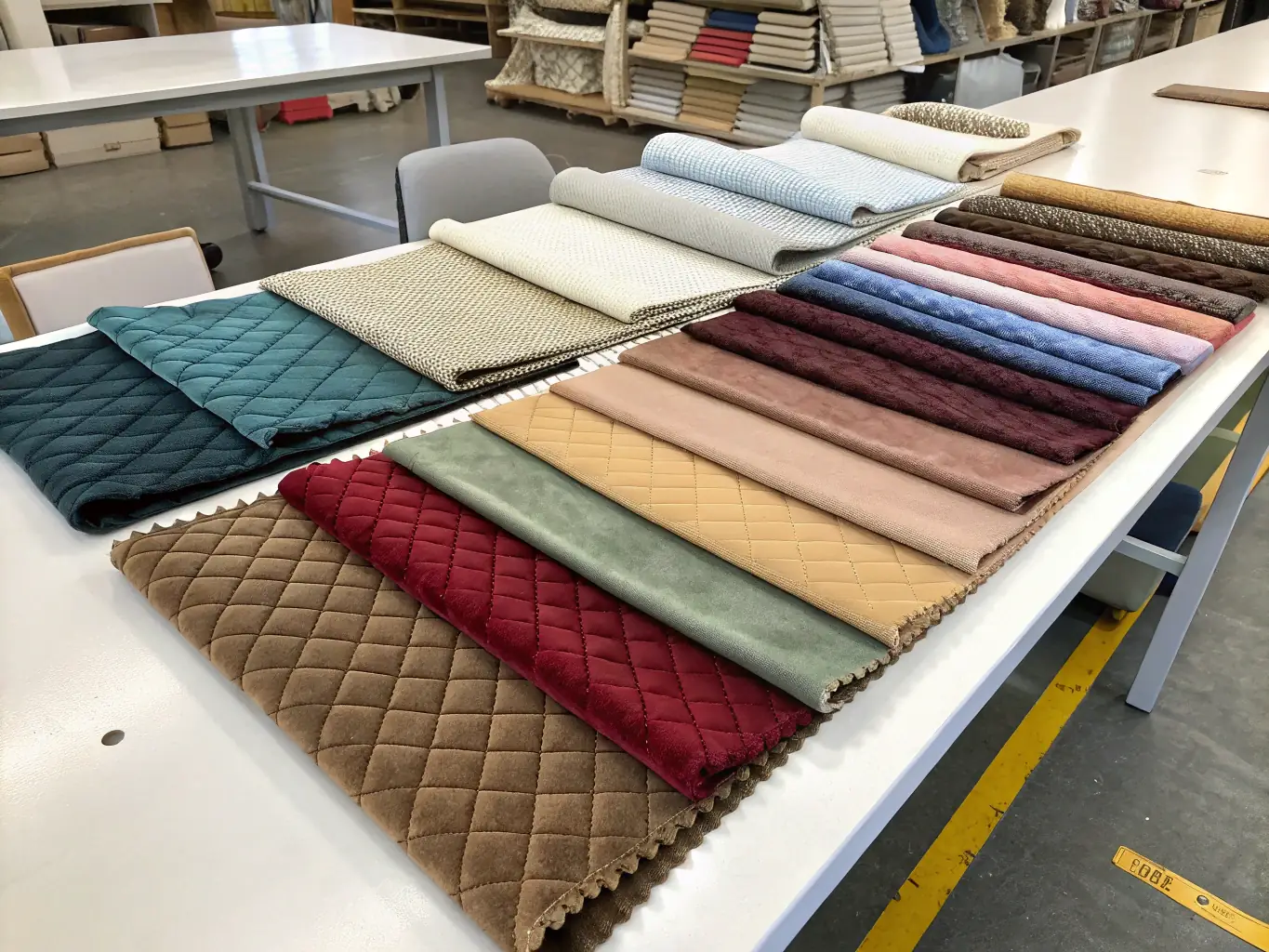 A photograph of a selection of high-quality materials and fabric swatches, showcasing the range of options available for customizing cat furniture. The materials include soft plush fabrics, durable wood finishes, and scratch-resistant surfaces.